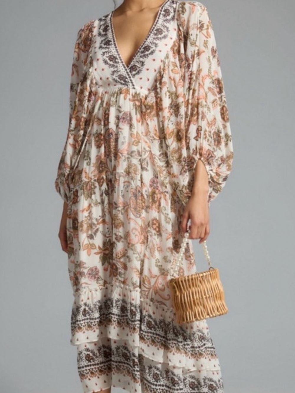 EUC Anthropologie Boho Floral Maxi Dress (XL) - Picture 4 of 14